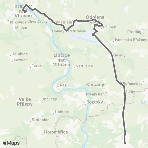 PID Praha,Kobylisy - Kozomín - Kralupy Nad Vltavou map
