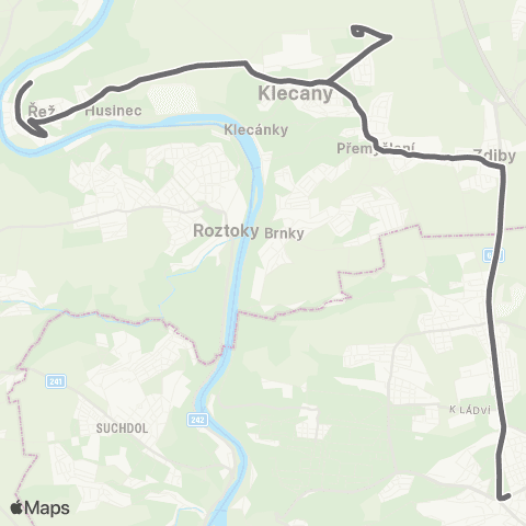 PID Praha,Kobylisy - Klecany,Klecánky / Husinec,Řež map