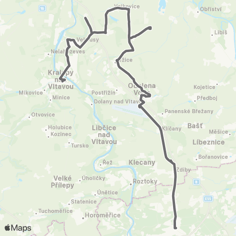 PID Praha,Kobylisy - Vojkovice - Kralupy Nad Vltavou map