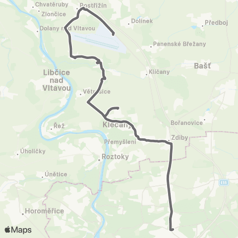 PID Praha,Kobylisy - Odolena Voda map