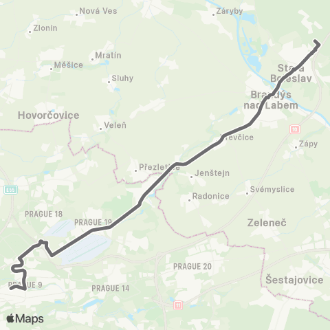 PID Praha,Českomoravská - Brandýs Nad Labem-Stará Boleslav map