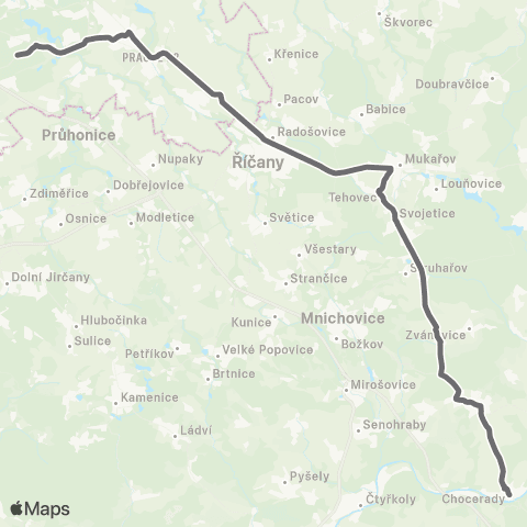 PID Praha,Háje - Chocerady map