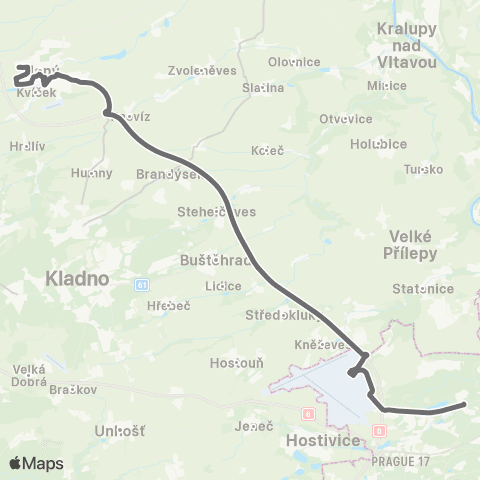 PID Praha,Nádraží Veleslavín - Slaný map