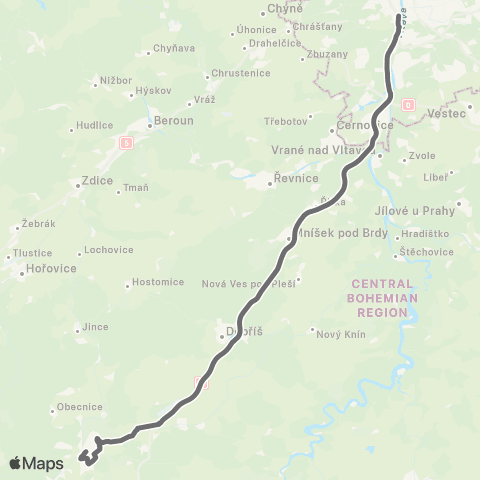 PID Praha,Smíchovské Nádraží - Příbram map