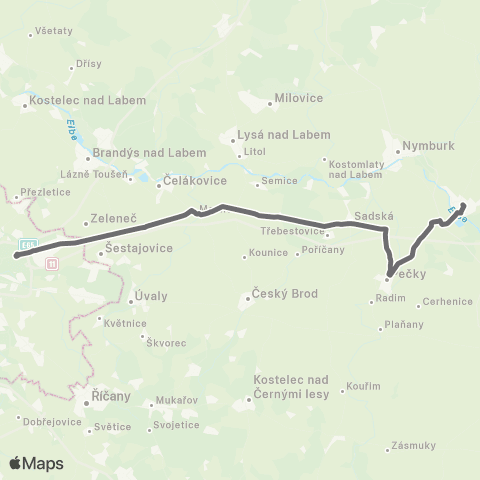 PID Praha,Černý Most - Poděbrady map
