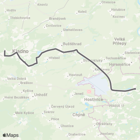 PID Praha,Nádraží Veleslavín - Kladno map