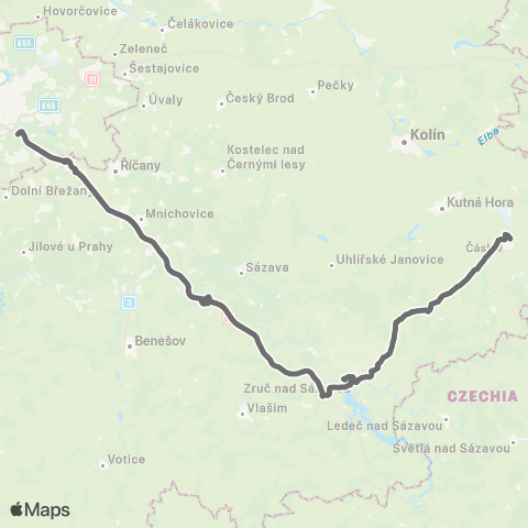 PID Praha,Roztyly - Zruč Nad Sázavou - Čáslav map