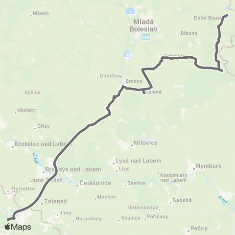 PID Praha,Černý Most - Dobrovice - Dolní Bousov map