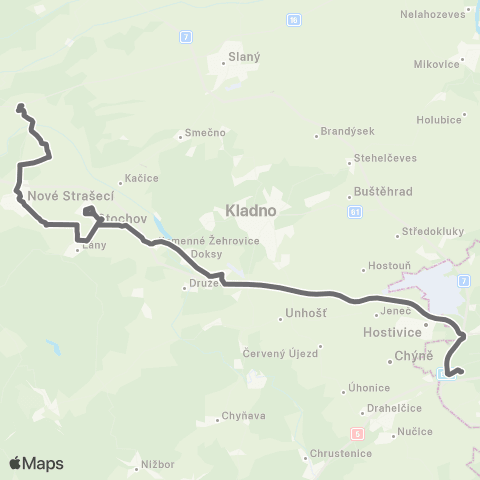 PID Praha,Zličín - Nové Strašecí - Mšec map