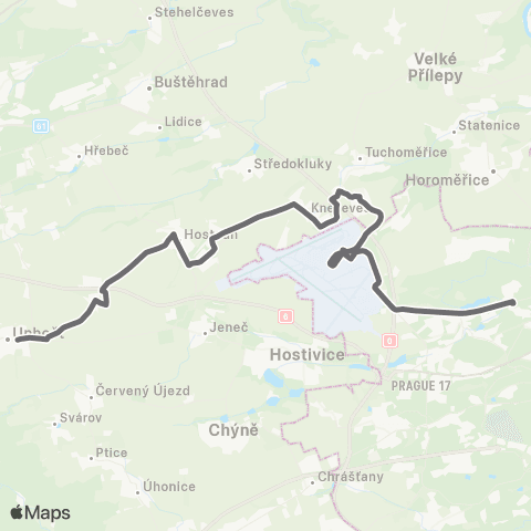 PID Praha,Nádraží Veleslavín - Unhošť map