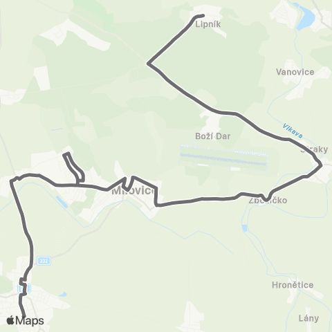 PID Lysá Nad Labem - Milovice - Lipník map