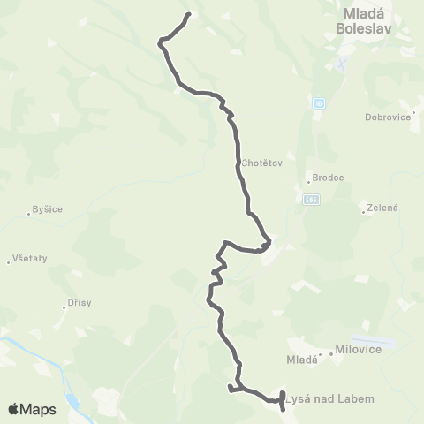 PID Skalsko - Benátky Nad Jizerou - Lysá Nad Labem map