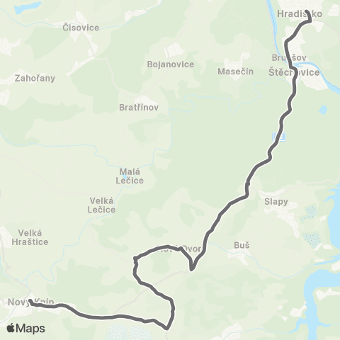 PID Nový Knín - Nové Dvory - Štěchovice - Hradištko map