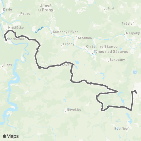 PID Benešov - Netvořice - Štěchovice map