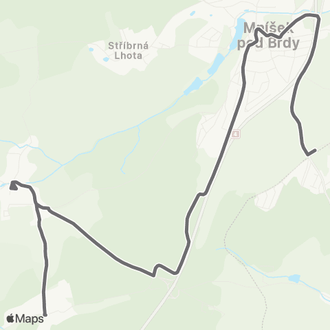 PID Mníšek Pod Brdy - Voznice,Chouzavá map