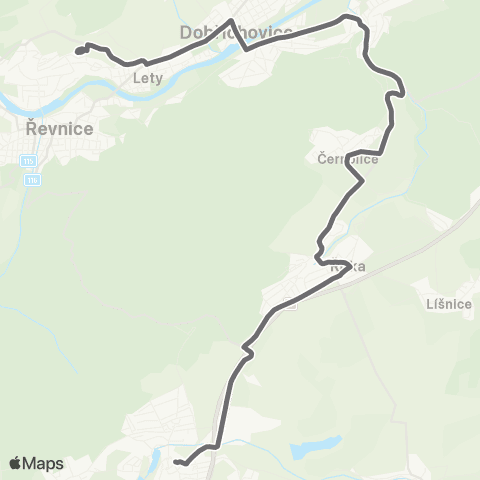 PID Mníšek Pod Brdy - Dobřichovice - Lety map