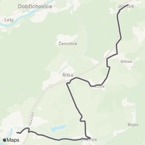 PID Jíloviště - Čisovice - Mníšek Pod Brdy map