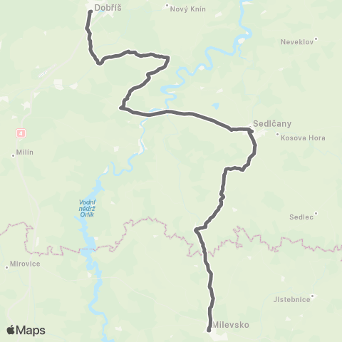 PID Dobříš - Sedlčany - Milevsko map
