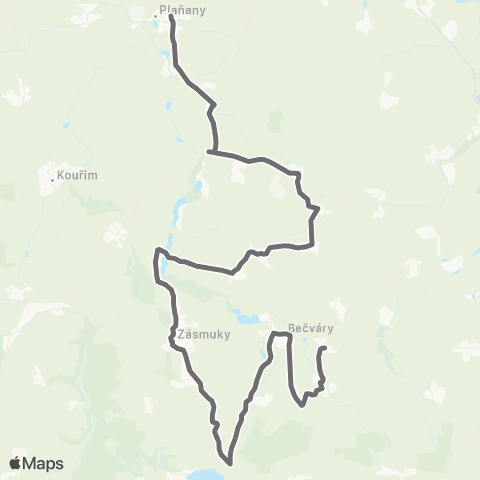 PID Bečváry - Zásmuky - Plaňany - Vrbčany map