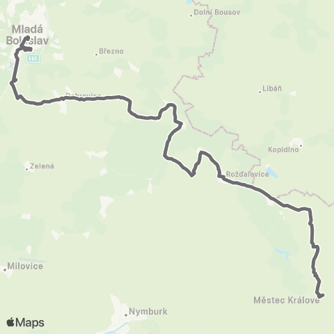 PID Městec Králové - RožďAlovice - Dobrovice - Mladá Boleslav map