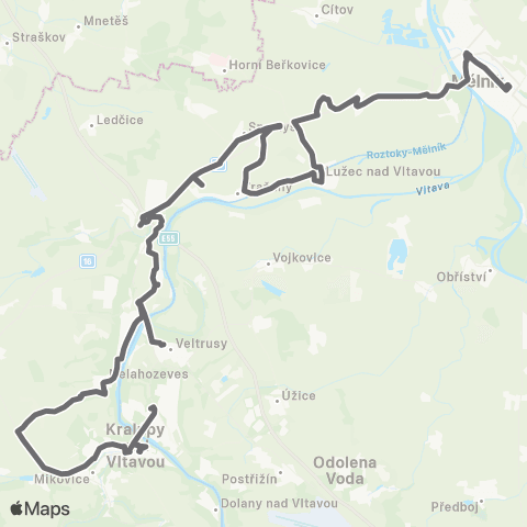 PID Mělník - Spomyšl - Kralupy Nad Vltavou map