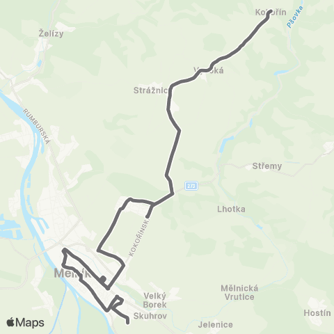 PID Dobřeň - Mělník map