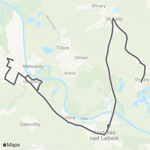 PID Neratovice - Kostelec Nad Labem - Všetaty map