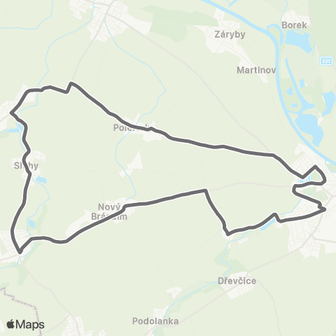 PID Brandýs Nad Labem-Stará Boleslav - Mratín - Brandýs Nad Labem-Stará Boleslav map