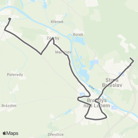 PID Brandýs Nad Labem-Stará Boleslav - Kostelec Nad Labem map