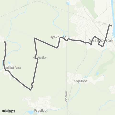 PID Neratovice,Korycany - Veliká Ves - Neratovice map