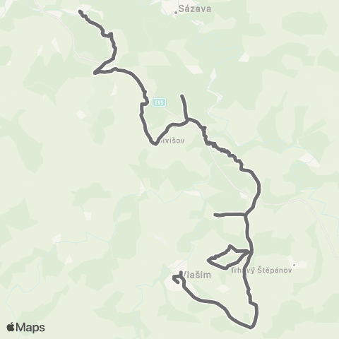 PID Vlašim - Tehov - Divišov - Chocerady map