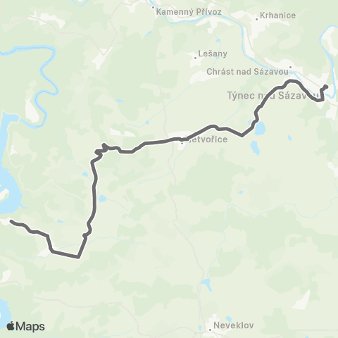 PID Týnec Nad Sázavou - Netvořice - Rabyně,Měřín map