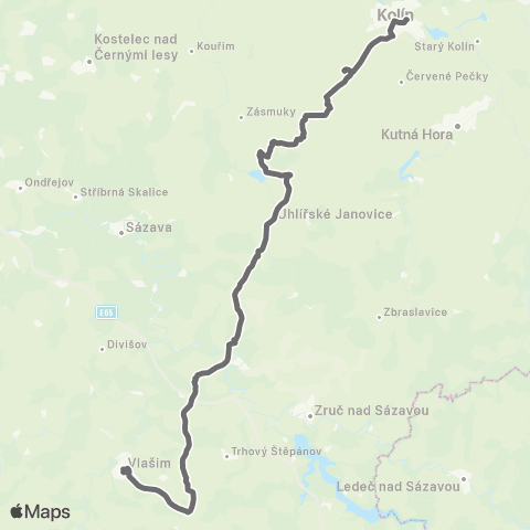 PID Kolín - Uhlířské Janovice - Kácov - Vlašim map