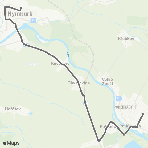 PID Nymburk - Poděbrady map