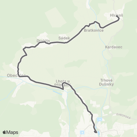 PID Příbram - Sádek - Hluboš map