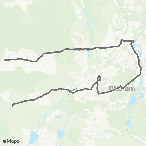PID Mhd Příbram 505 Orlov - Aut.Nádr. - II.Poliklinika - Lazec - Kozičín map