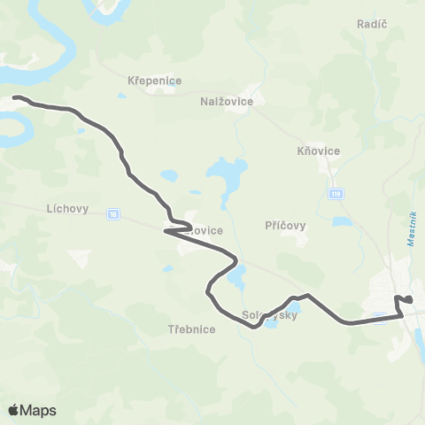 PID Sedlčany - Dublovice map