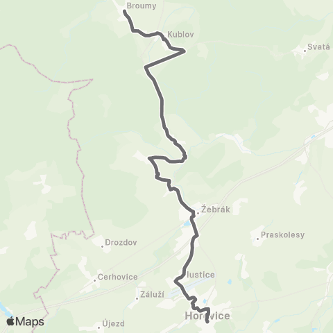 PID Hořovice - Broumy map