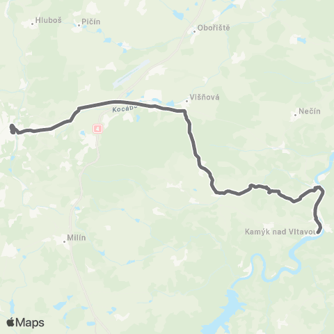 PID Příbram - Kamýk Nad Vltavou map