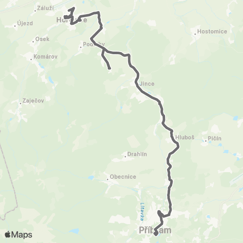 PID Hořovice - Příbram map