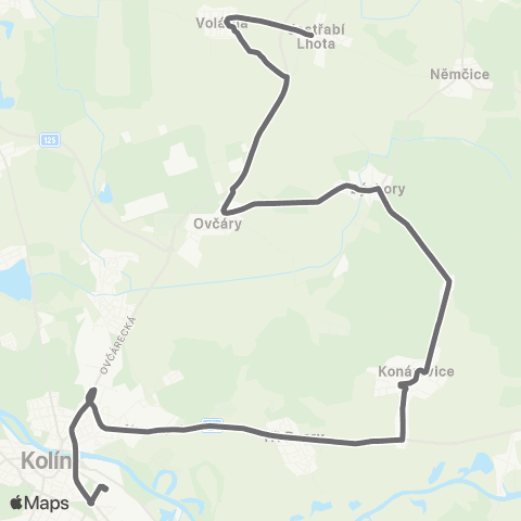 PID Kolín - Býchory - Jestřabí Lhota map