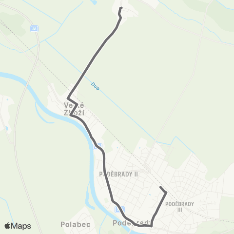 PID Poděbrady - Křečkov map