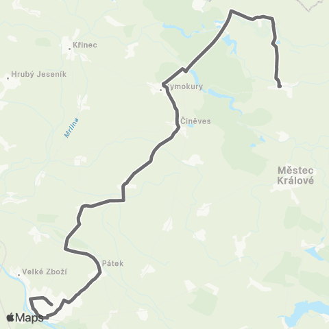 PID Poděbrady - Úmyslovice - Dymokury - Záhornice map