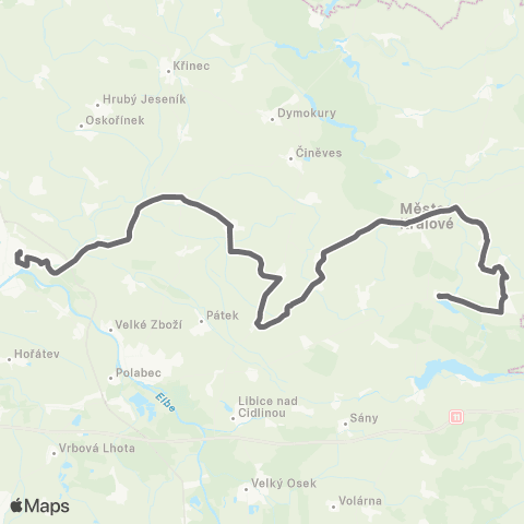 PID Nymburk - Úmyslovice - Městec Králové - Dlouhopolsko map
