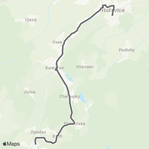 PID Hořovice - Komárov - Zaječov map