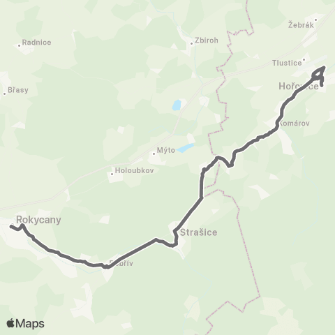 PID Hořovice - Rokycany map