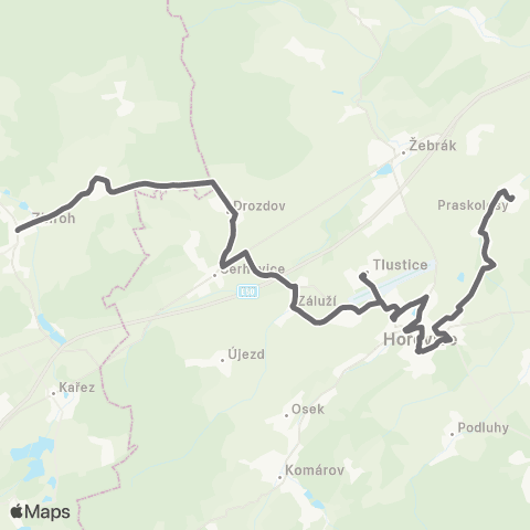 PID Praskolesy - Hořovice - Zbiroh map