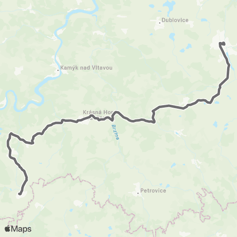 PID Sedlčany - Krásná Hora Nad Vltavou - Klučenice map