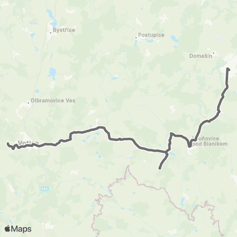 PID Votice - Vlašim map