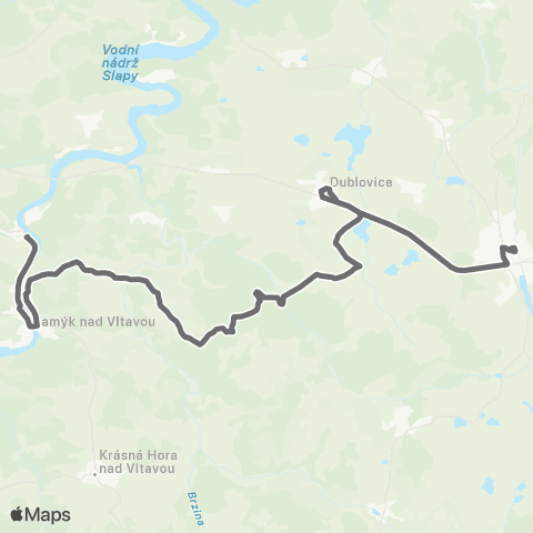 PID Sedlčany - Kamýk Nad Vltavou map